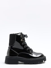 River Island Black Girls Chunky Hiker Lace-Up Boots - Image 1 of 4