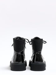 River Island Black Girls Chunky Hiker Lace-Up Boots - Image 3 of 4