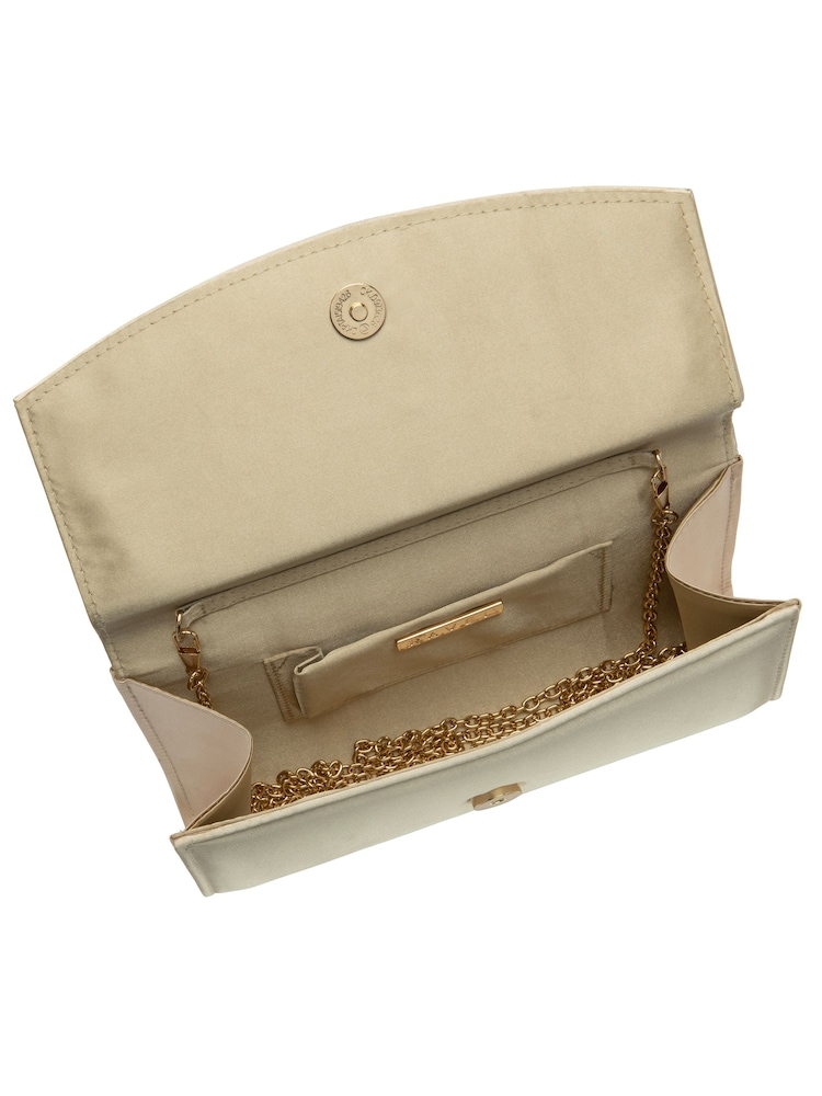 Ravel Gold Clutch Bag with Chain - Image 4 of 4 Ravel Gold Clutch Bag with Chain - Image 4 of 4