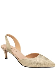 Ravel Satin & Diamante Kitten-Heel Shoes - 4суретінің 1 суреті