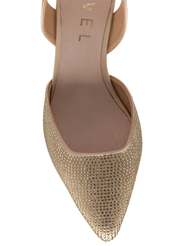 Ravel Satin & Diamante Kitten-Heel Shoes - 4суретінің 4 суреті