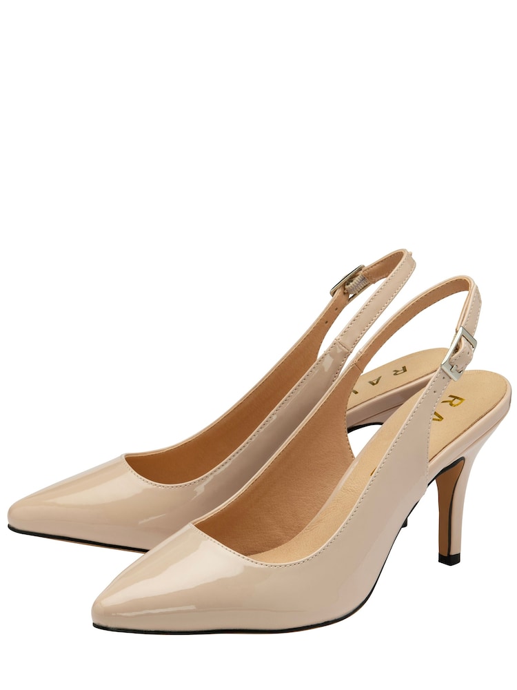 Ravel Nude Patent Slingback Court Shoes - Image 2 of 4 Ravel Nude Patent Slingback Court Shoes - Image 2 of 4