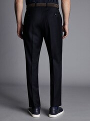 Charles Tyrwhitt Blue Slim Fit Natural Stretch Twill Suit Trousers - Image 2 of 4