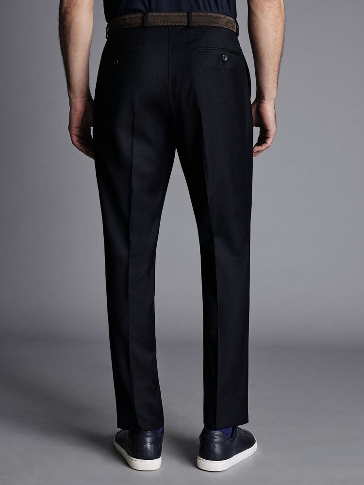 Charles Tyrwhitt Blue Slim Fit Natural Stretch Twill Suit Trousers - Image 2 of 4
