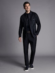Charles Tyrwhitt Blue Slim Fit Natural Stretch Twill Suit Trousers - Image 3 of 4