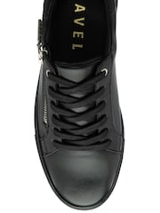 Ravel Black Leather Zip-Up Trainers - Image 4 of 4