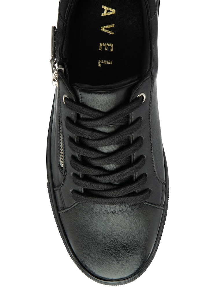 Ravel Black Leather Zip-Up Trainers - Image 4 of 4 Ravel Black Leather Zip-Up Trainers - Image 4 of 4