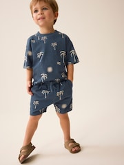 Navy Blue Palms T-Shirt And Shorts Set (3mths-7yrs) - Image 1 of 1