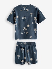 Navy Blue Palms T-Shirt And Shorts Set (3mths-7yrs) - Image 6 of 7