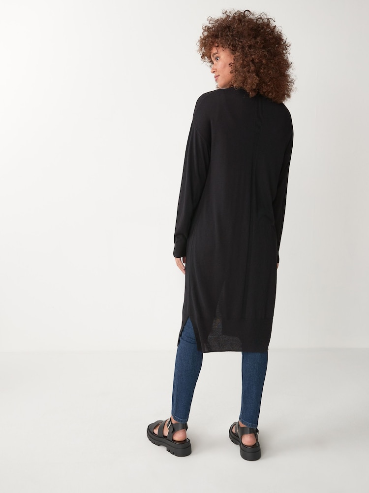 črna - Pletena pletena jopa Soft Touch Longline - Slika 2 iz 5