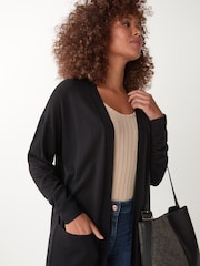 črna - Pletena pletena jopa Soft Touch Longline - Slika 4 iz 5