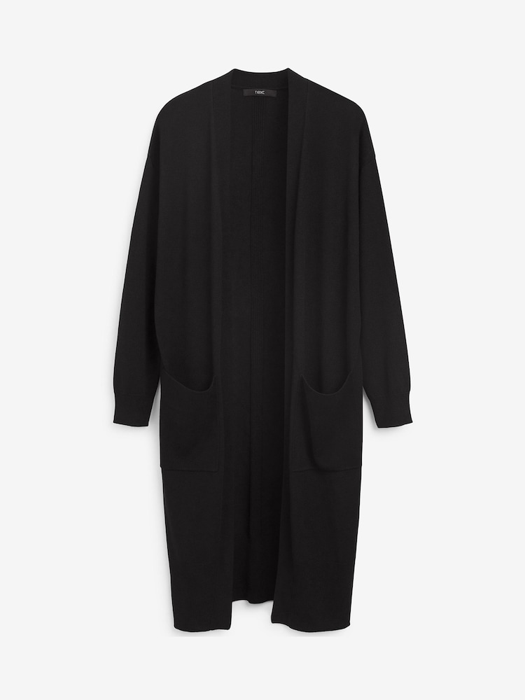 črna - Pletena pletena jopa Soft Touch Longline - Slika 5 iz 5