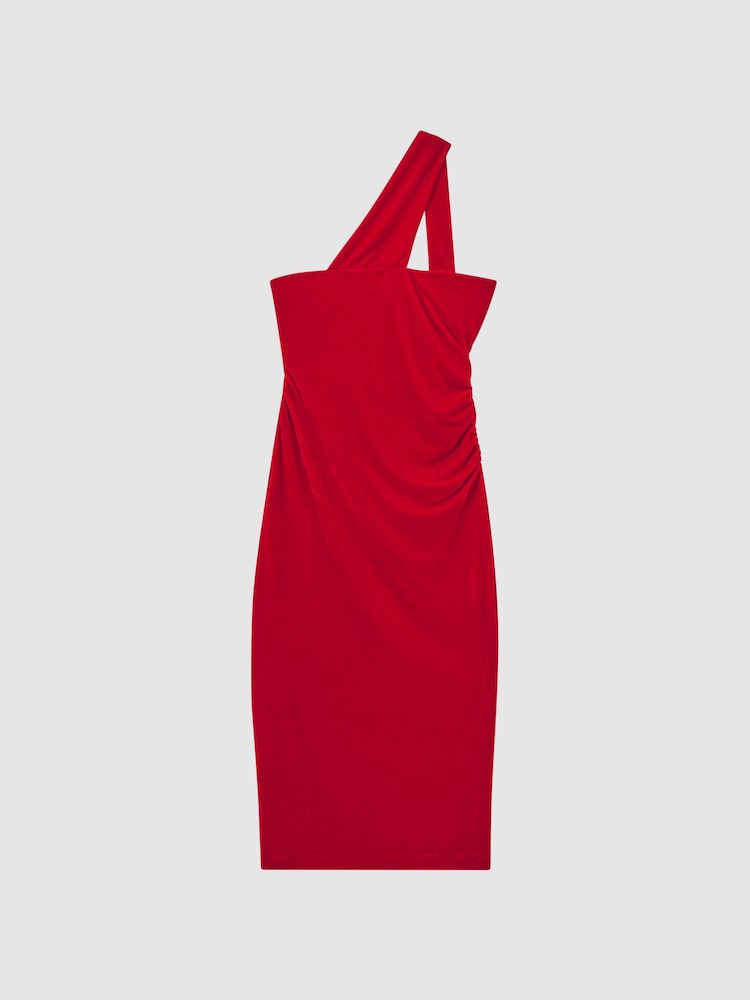 Reiss Abbey Midikleid aus Samt mit One-Shoulder-Design - Bild 2 von 4 Reiss Abbey Midikleid aus Samt mit One-Shoulder-Design - Bild 2 von 4
