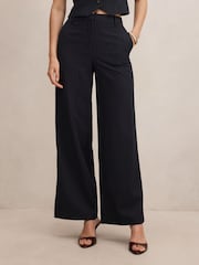 Forever New Blue Paloma Pinstripe Wide Leg Trousers - Image 1 of 5