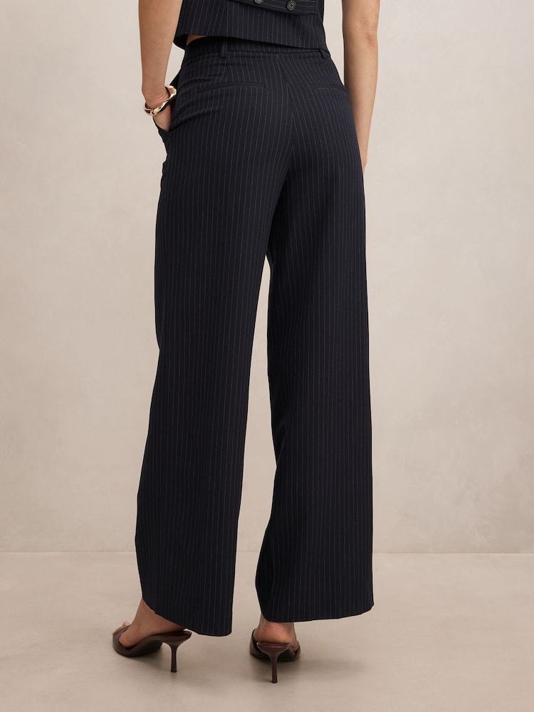 Forever New Blue Paloma Pinstripe Wide Leg Trousers - Image 2 of 5 Forever New Blue Paloma Pinstripe Wide Leg Trousers - Image 2 of 5