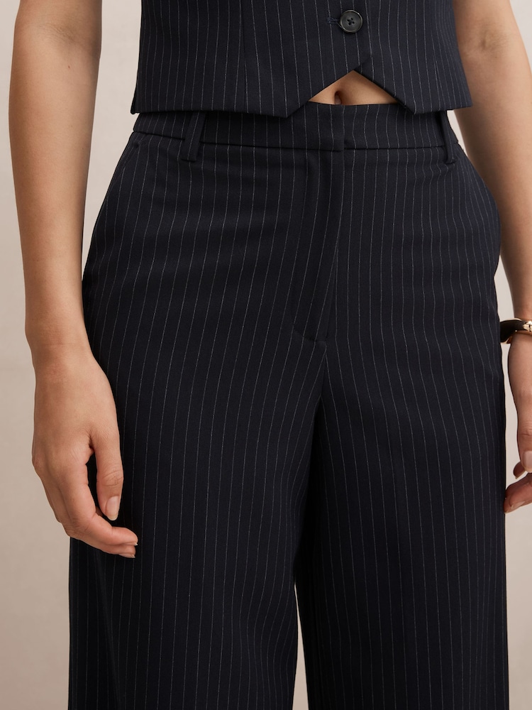 Forever New Blue Paloma Pinstripe Wide Leg Trousers - Image 5 of 5 Forever New Blue Paloma Pinstripe Wide Leg Trousers - Image 5 of 5