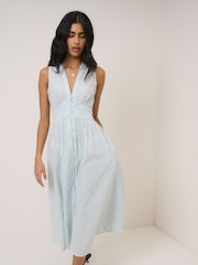 Nobodys Child Blue Gingham Sleeveless Starlight Midi Dress - Image 1 of 5