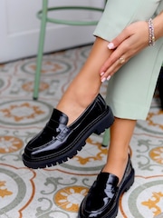 Mocasines Ivan con suela gruesa de alto brillo de Linzi - Imagen 1 de 4