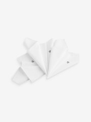 White 100% Cotton Handkerchiefs 5 Pack - Image 2 of 3