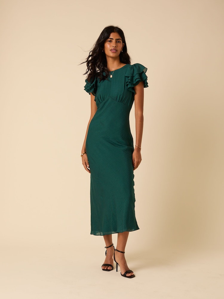 Nobodys Child Green Lola Midi Plain Dress - Image 1 of 5