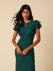 Nobodys Child Green Lola Midi Plain Dress - Image 4 of 5