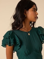 Nobodys Child Green Lola Midi Plain Dress - Image 5 of 5