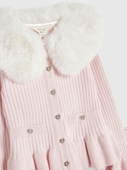 River Island Pink Collar Cardigan & Flared Leggings Set - Image 4 of 5