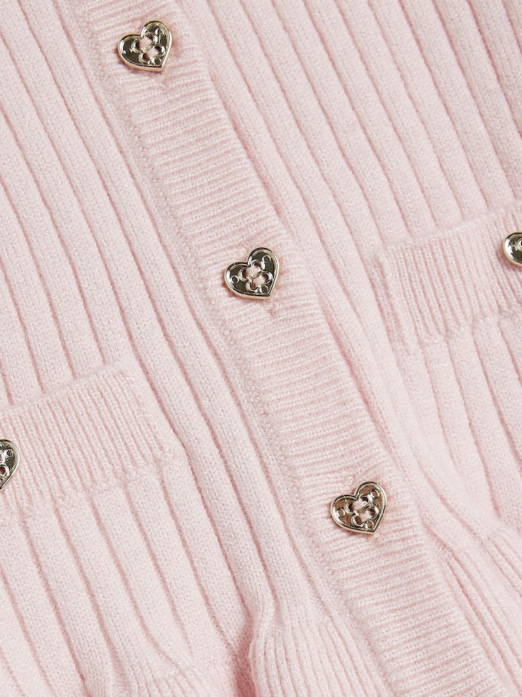 River Island Pink Collar Cardigan & Flared Leggings Set - Image 5 of 5