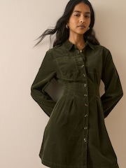 Nobodys Child Green Montego Cord Mini Dress - Image 1 of 5