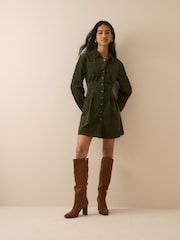 Nobodys Child Green Montego Cord Mini Dress - Image 2 of 5