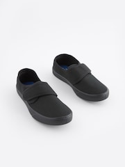 Black Standard Fit (F) Plimsolls School Shoes - Image 1 of 7