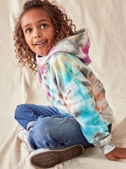 Multi Tie Dye Cropped Hoodie (3-16yrs) - Image 4 of 7