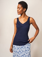 White Stuff Blue 100% Cotton Seabreeze Vest - Image 1 of 5
