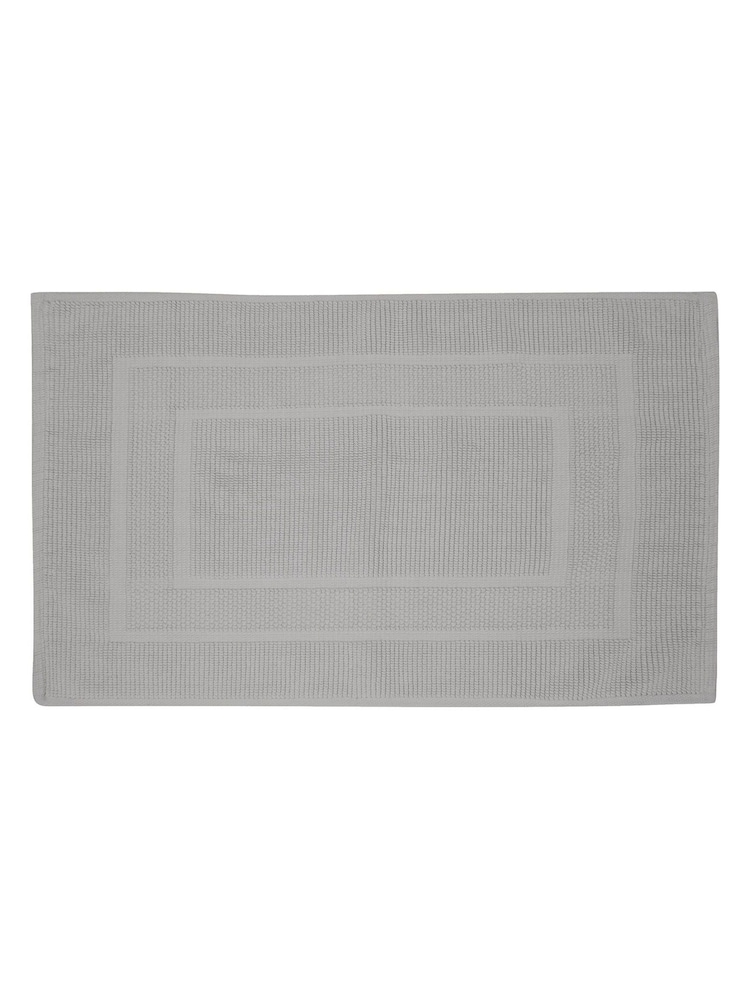 Laura Ashley Steel Grey Cotton Border 100% Cotton Bath Mat - Image 2 of 2
