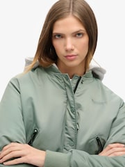 Superdry Green Hooded Bomber Jacket - Image 3 of 6