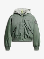 Superdry Green Hooded Bomber Jacket - Image 4 of 6