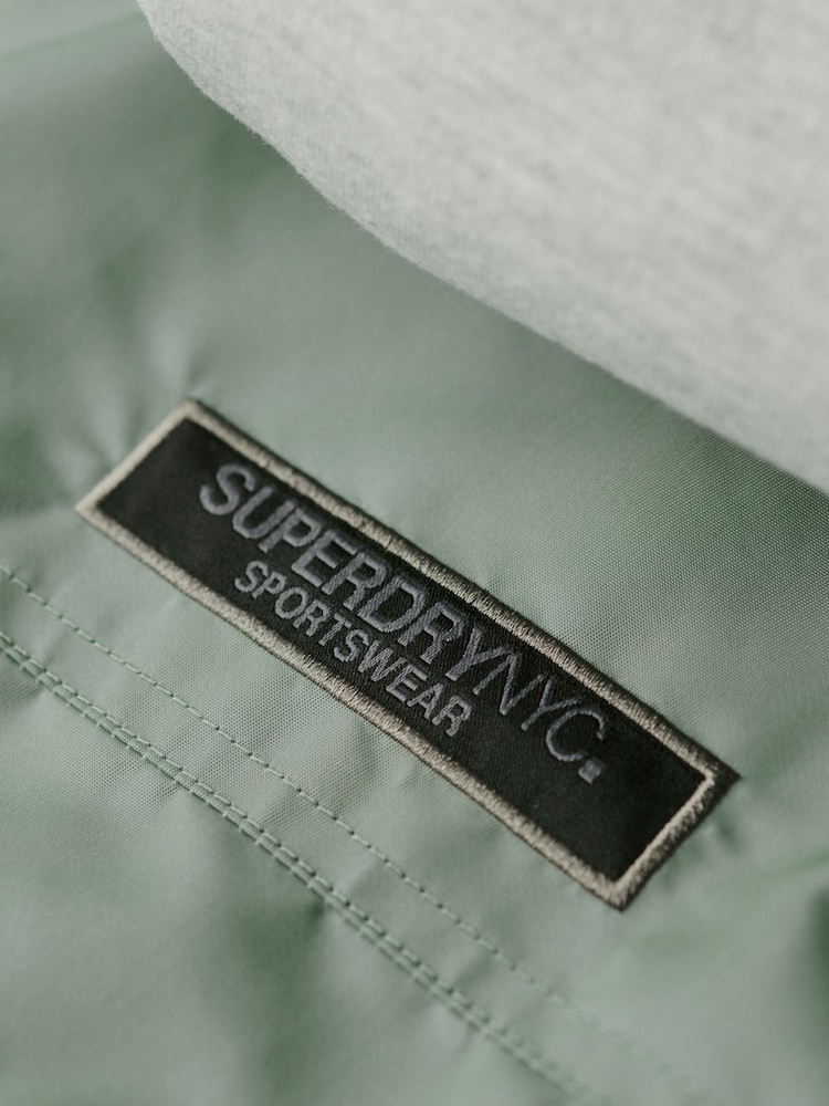 Superdry Green Hooded Bomber Jacket - Image 6 of 6 Superdry Green Hooded Bomber Jacket - Image 6 of 6