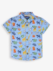 JoJo Maman Bébé Blue Safari Print Shirt - Image 1 of 5