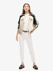 Superdry Sandshell Beige Suikajan Embroidered Bomber Jacket - Image 2 of 5