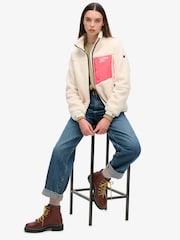 Superdry Off White Fleece Trekker Jacket - Image 2 of 5
