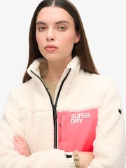 Superdry Off White Fleece Trekker Jacket - Image 3 of 5