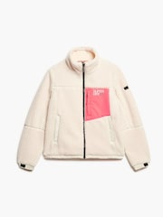 Superdry Off White Fleece Trekker Jacket - Image 4 of 5