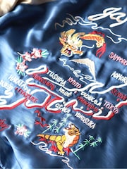 Superdry Wedgewood Blue Suikajan Embroidered Bomber Jacket - Image 5 of 5