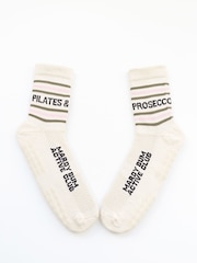 Mardy Bum Active Club Cream/Pink/Green Grip Socks - Image 1 of 2