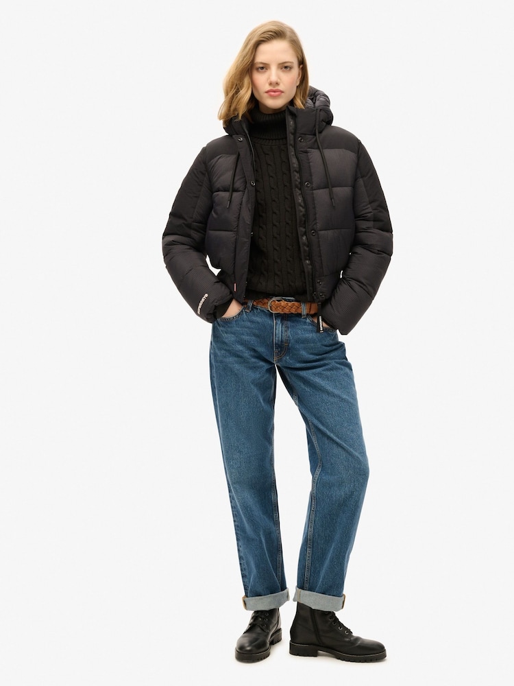 Schwarz/Gitter - Superdry, gepolsterte Ripstop-Bomberjacke - Bild 2 von 6 Schwarz/Gitter - Superdry, gepolsterte Ripstop-Bomberjacke - Bild 2 von 6