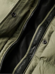 Superdry Dusty Olive Green Grid Ripstop Longline Puffer Jacket - Image 7 of 8