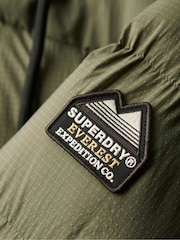 Superdry Dusty Olive Green Grid Ripstop Longline Puffer Jacket - Image 8 of 8