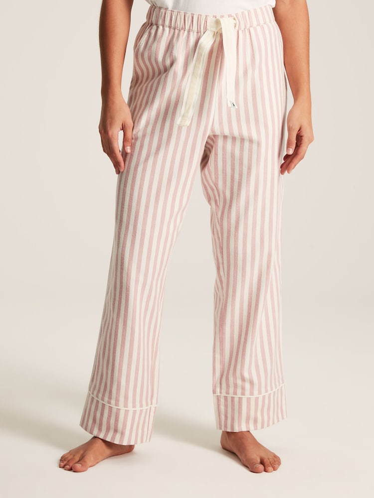 Joules Stella Pink Striped Cotton Pyjama Bottoms - Image 2 of 7