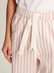 Joules Stella Pink Striped Cotton Pyjama Bottoms - Image 5 of 7