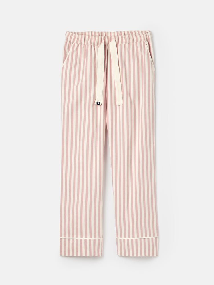 Joules Stella Pink Striped Cotton Pyjama Bottoms - Image 7 of 7